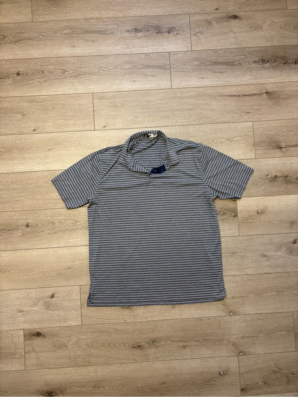 Peter Millar UPF 50+ Gray & Blue Striped Polo